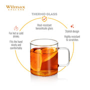Wilmax Kaffeetasse 160 ml 6er-Set Transparent Borosilikatglas – Anwendungs- oder Detailansicht; Lieferumfang: 6 Stück