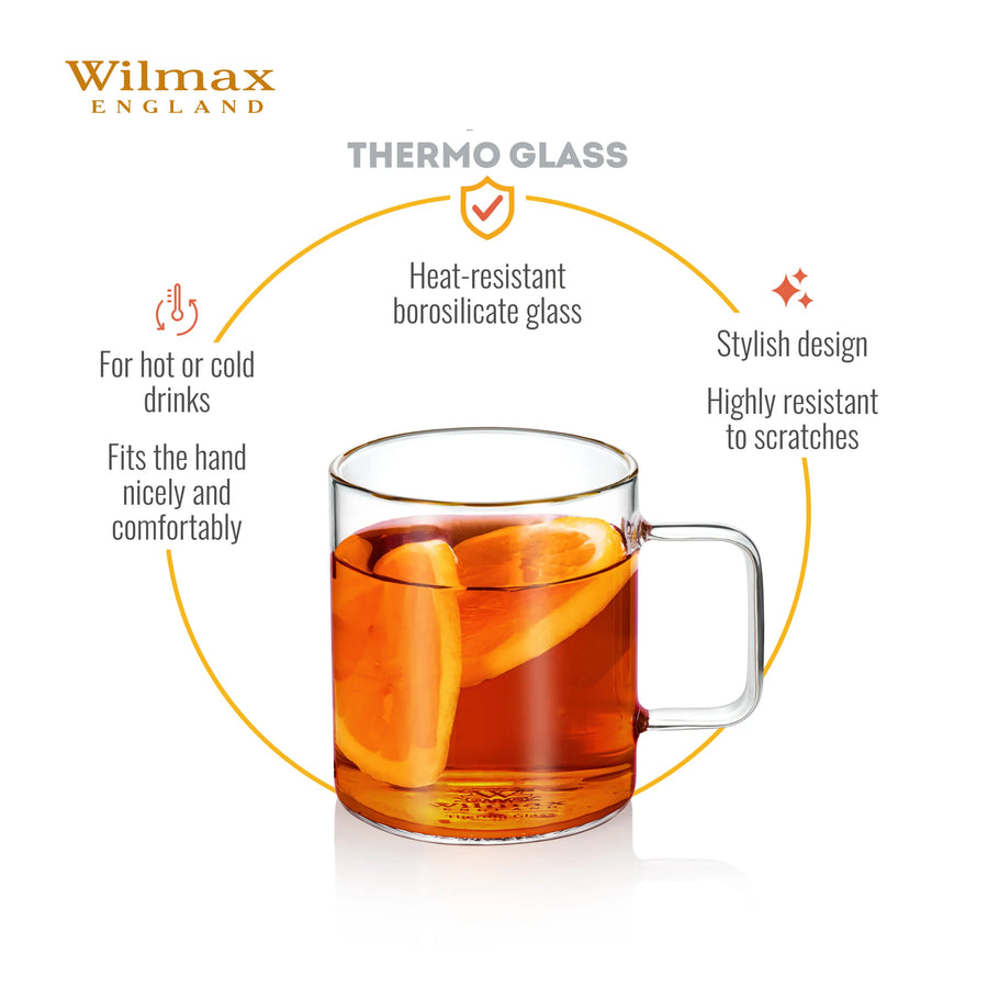 Wilmax Kaffeetasse 160 ml 6er-Set Transparent Borosilikatglas – Anwendungs- oder Detailansicht; Lieferumfang: 6 Stück