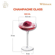Wilmax Champagnerschale 300 ml 2er-Set Transparent – Crystalline – Anwendungs- oder Detailansicht; Lieferumfang: 2 Stück