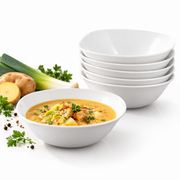 Wilmax Schale 345 ml 14,5 × 14,5 cm 6er-Set Weiß Porzellan – Produktansicht; Lieferumfang: 6 Stück