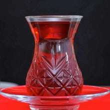 Timeless Teeglas 155 ml klar mit Untertasse und Facettenschliff für Tee