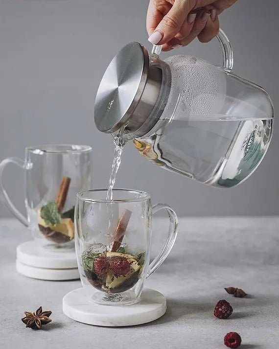Wilmax Doppelwandiger Thermobecher 500 ml 6er-Set Transparent – Anwendungs- oder Detailansicht; Lieferumfang: 6 Stück