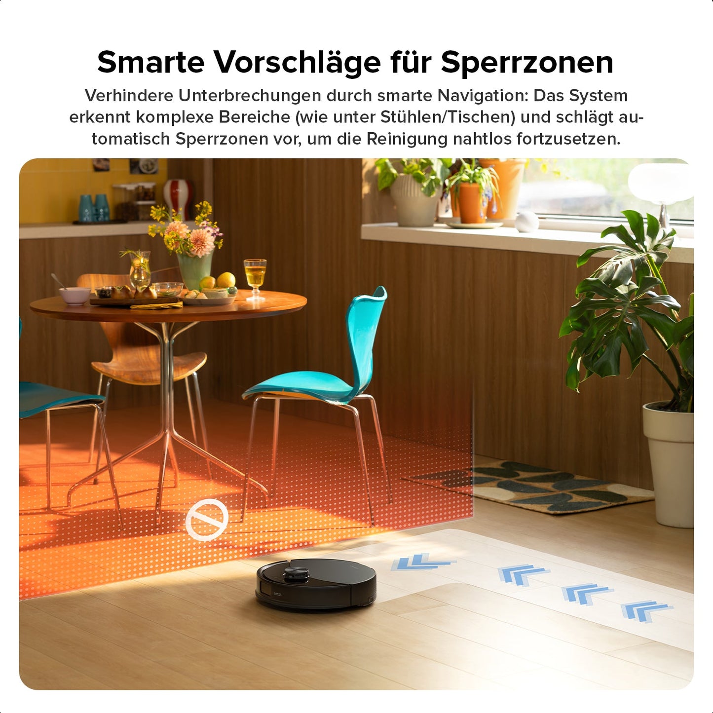 Roborock Q10 S5 Set schwarzer Saugroboter Detailansicht mit Bürste und Wischmodul