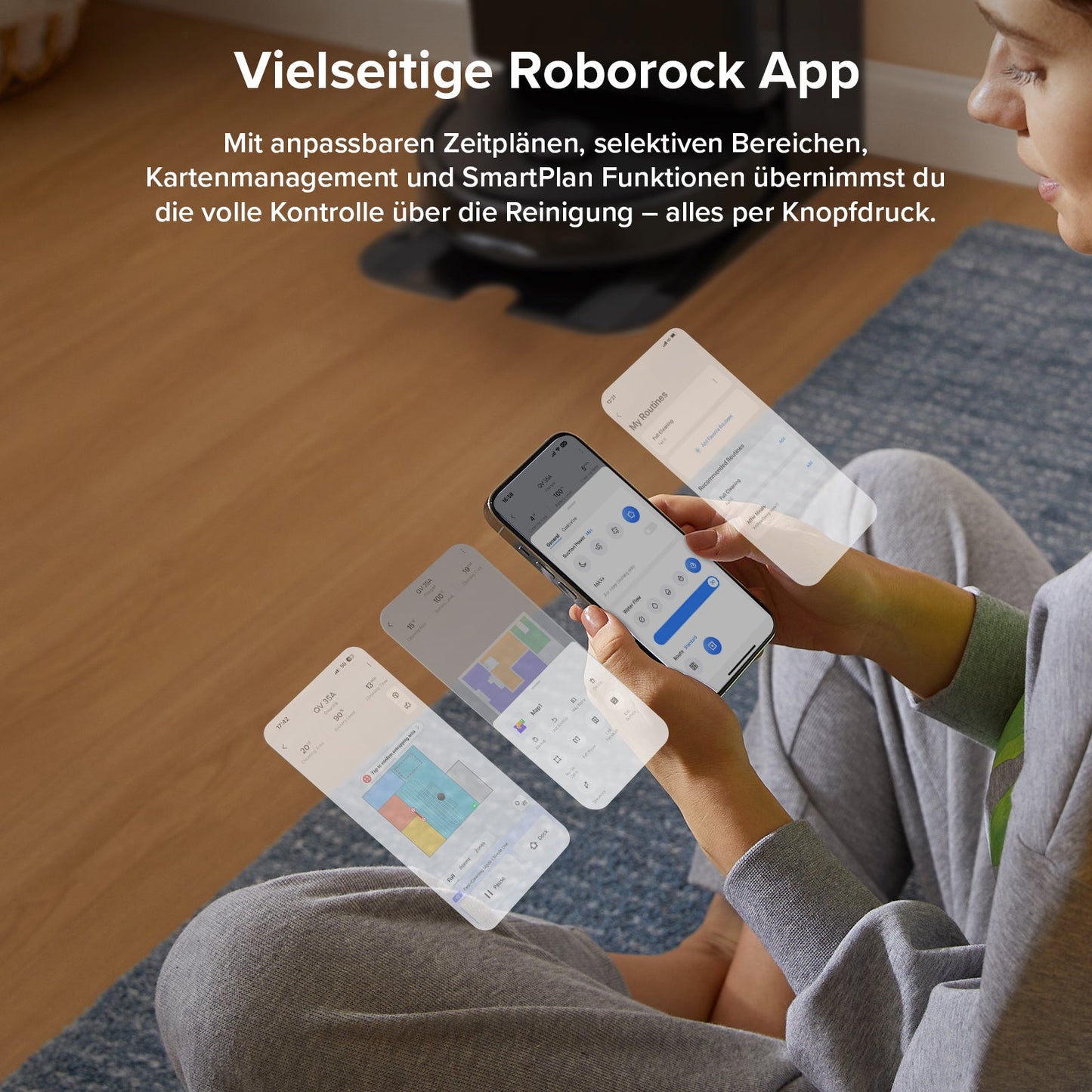 Roborock QV 35A Saugroboter mit Multifunktionsdock – 8.000 Pa | Rotierende Mopps | HELDENA