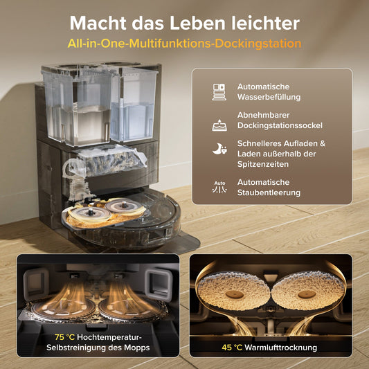 Roborock Qrevo S Pro Saugroboter mit 18.500 Pa und Heißwasser-Station