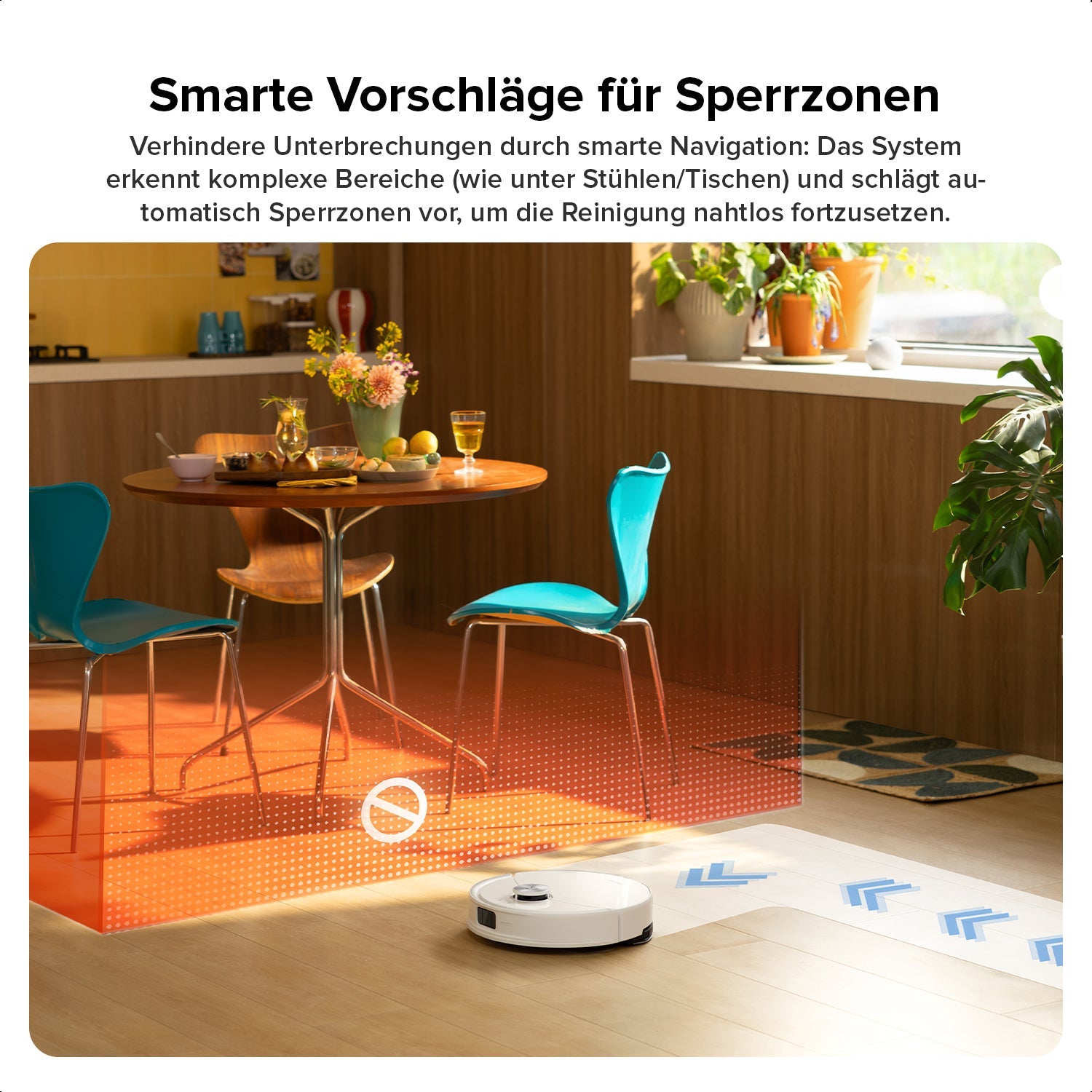 Roborock Q10 S5 weißer Saugroboter Detailansicht Unterseite und Bürstensystem