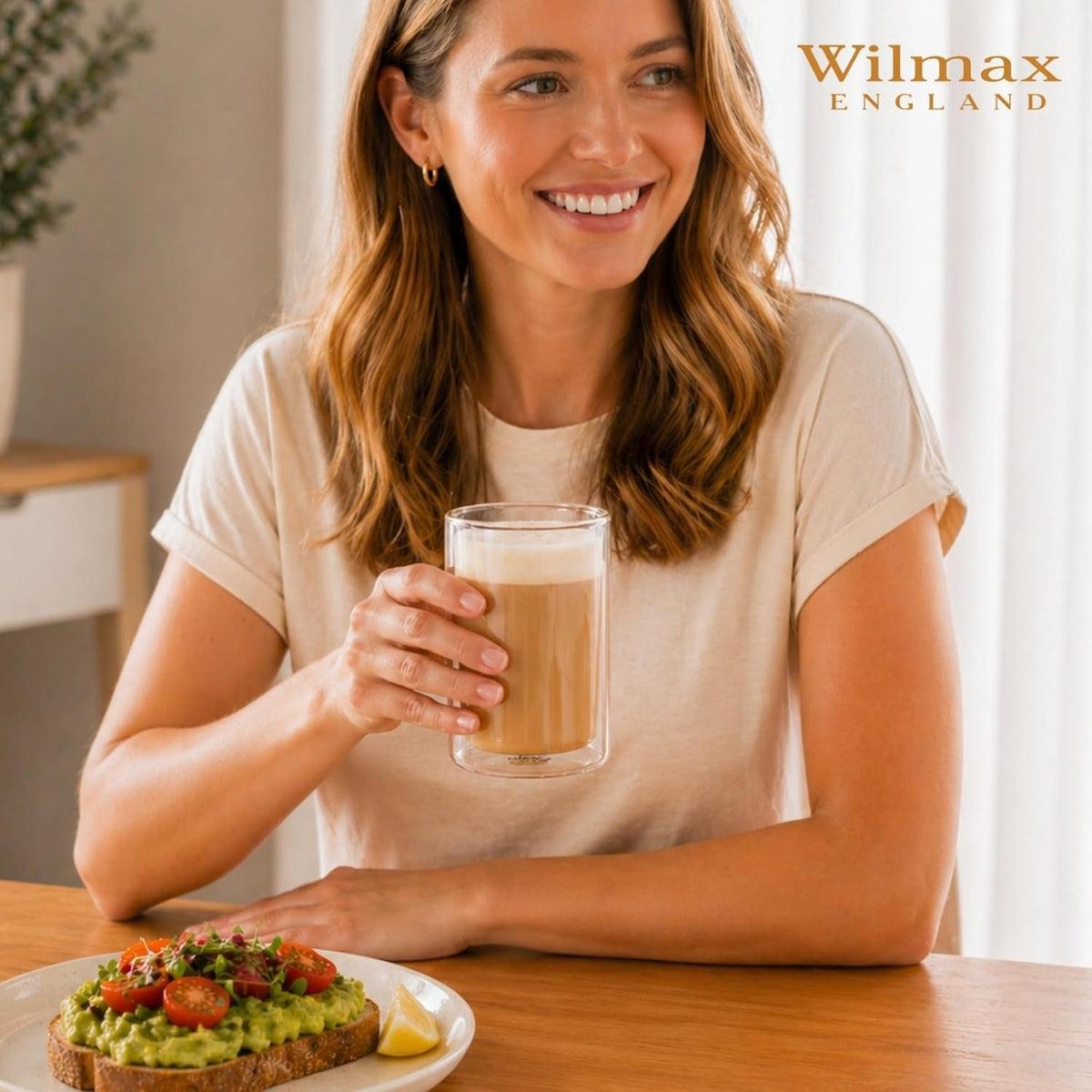 Wilmax Doppelwandiges Thermoglas 400 ml 6er-Set Transparent – Anwendungs- oder Detailansicht; Lieferumfang: 6 Stück