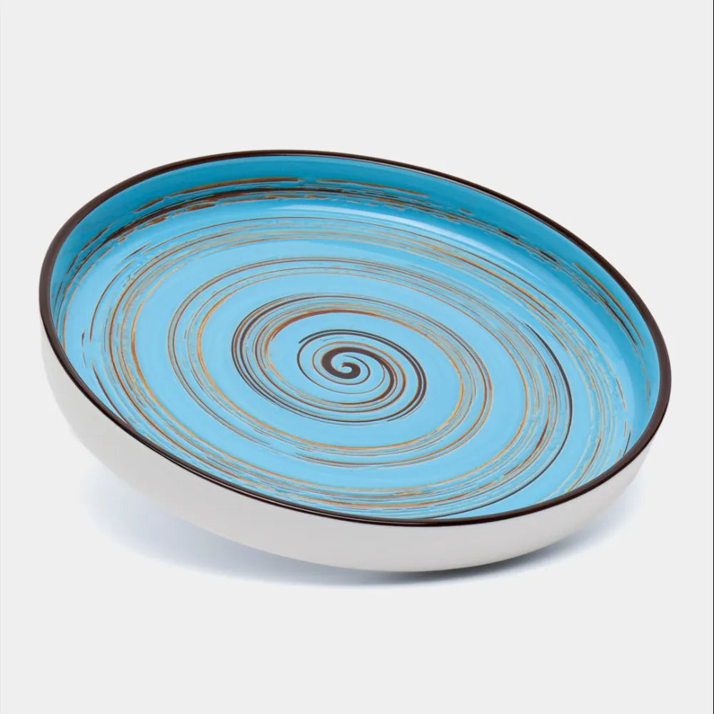 Wilmax Teller 28 cm Blau Porzellan – Anwendungs- oder Detailansicht; Lieferumfang: 1 Stück