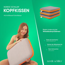 HELDENA Carbon Visco Hochkissen, Designansicht in Orange-Akzent