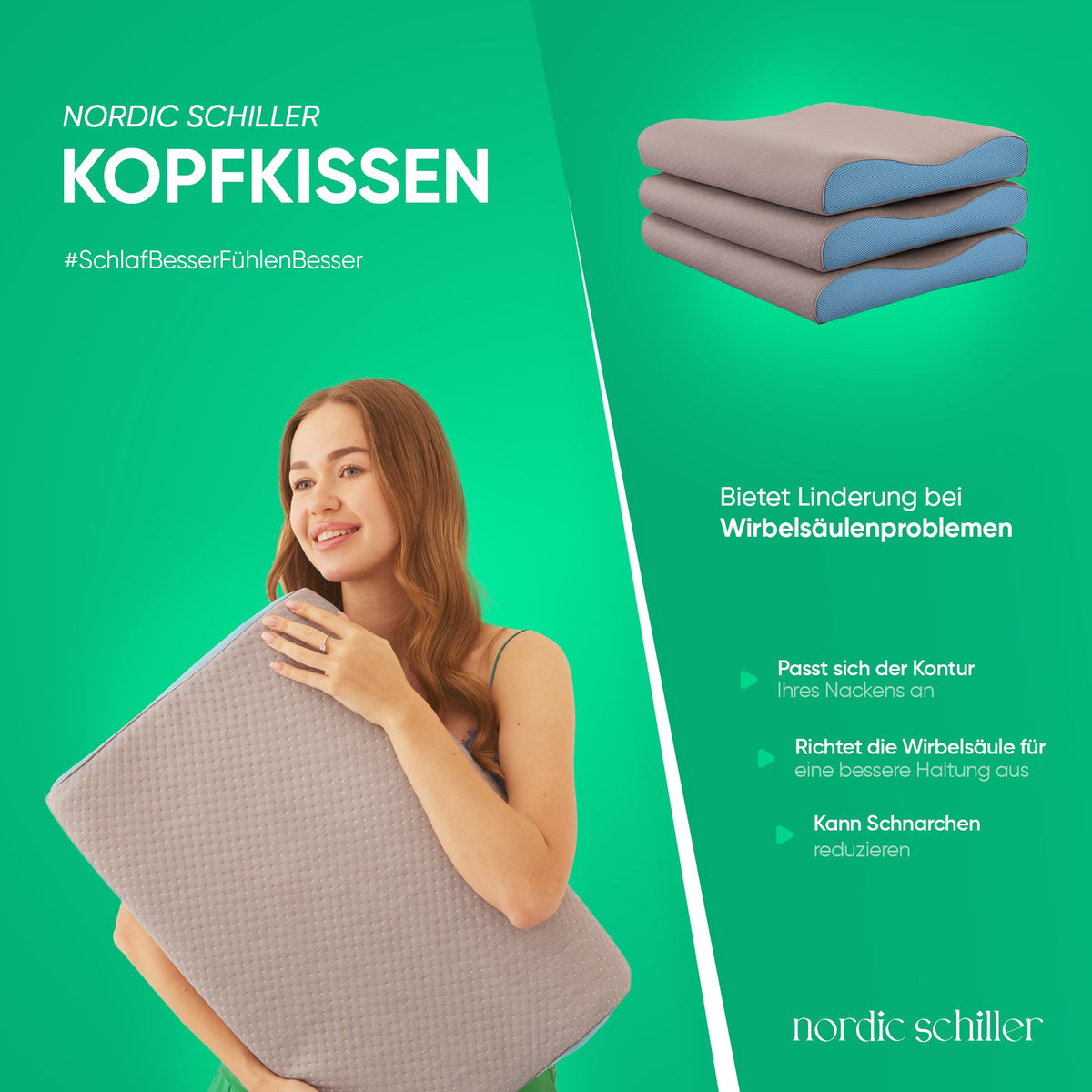 Carbon Visco Nackenstützkissen mit Visco-Kern und Carbon-Anteil im Detail