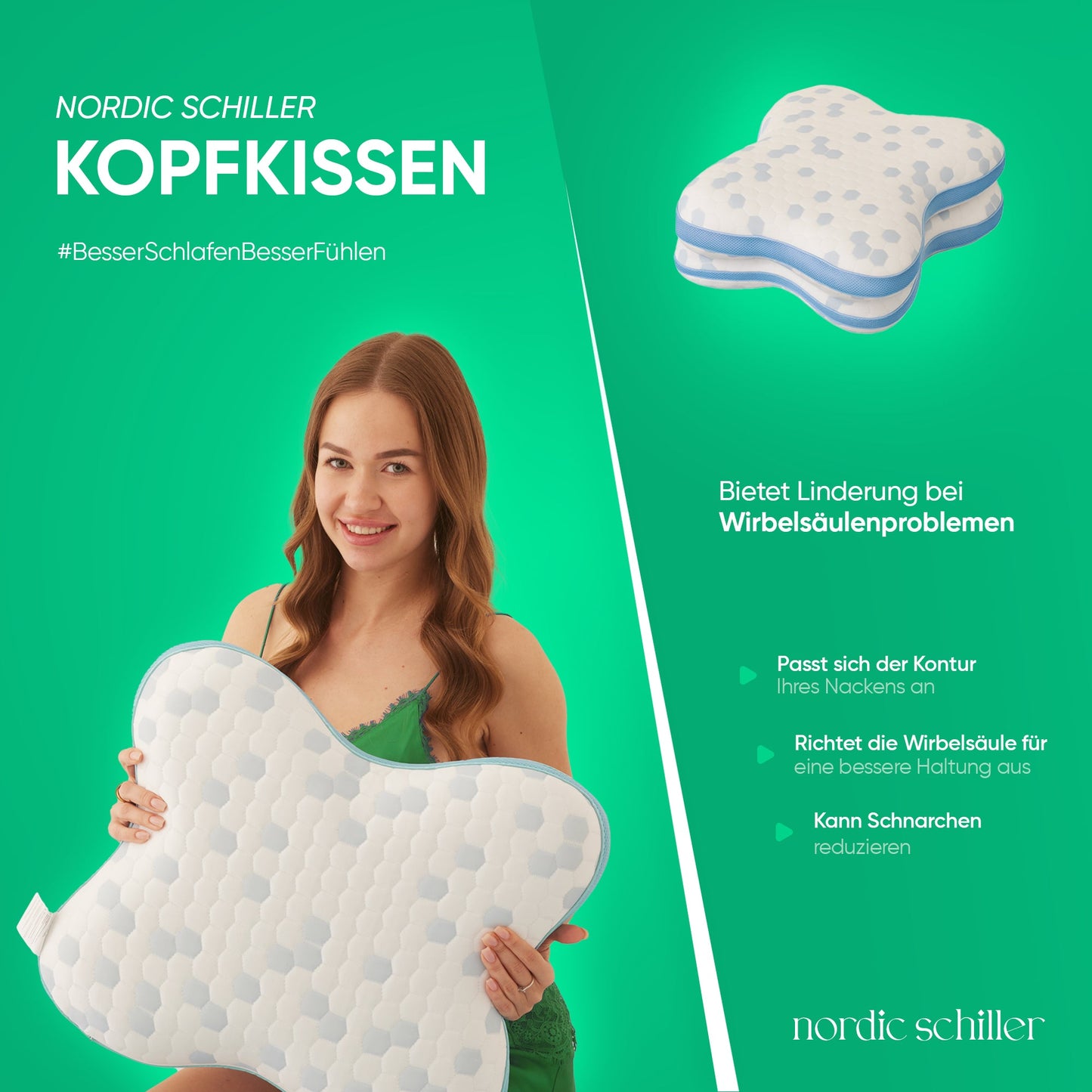 HELDENA Cooler Visco Formkissen, Designansicht der Kontur