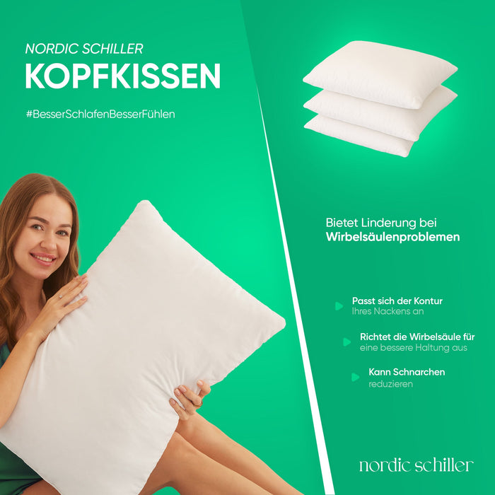 HELDENA Mikrofaser-Silikonkissen, Designansicht in Weiß
