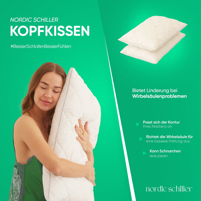 HELDENA Baumwollkissen, Designansicht in Weiß