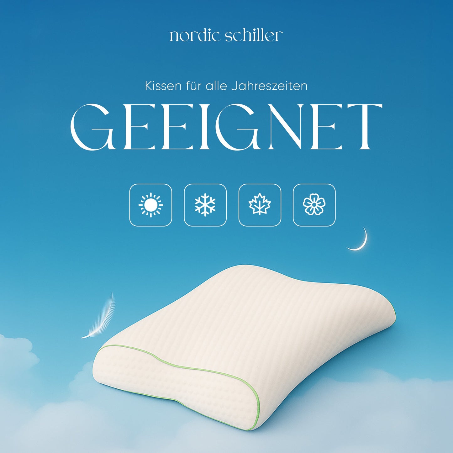 Visco Doppel-Nackenstützkissen 57 x 42 cm für ganzjährige Nutzung im Schlafzimmer