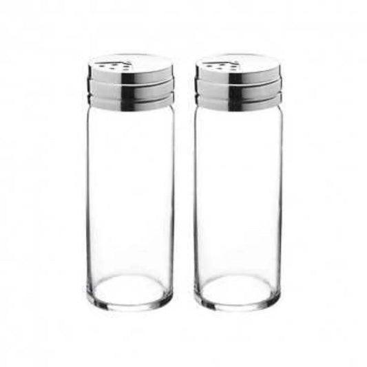 Pasabahce Basic 2er Salz- & Pfefferstreuer 240 ml - Glasbehälter mit Edelstahldeckel