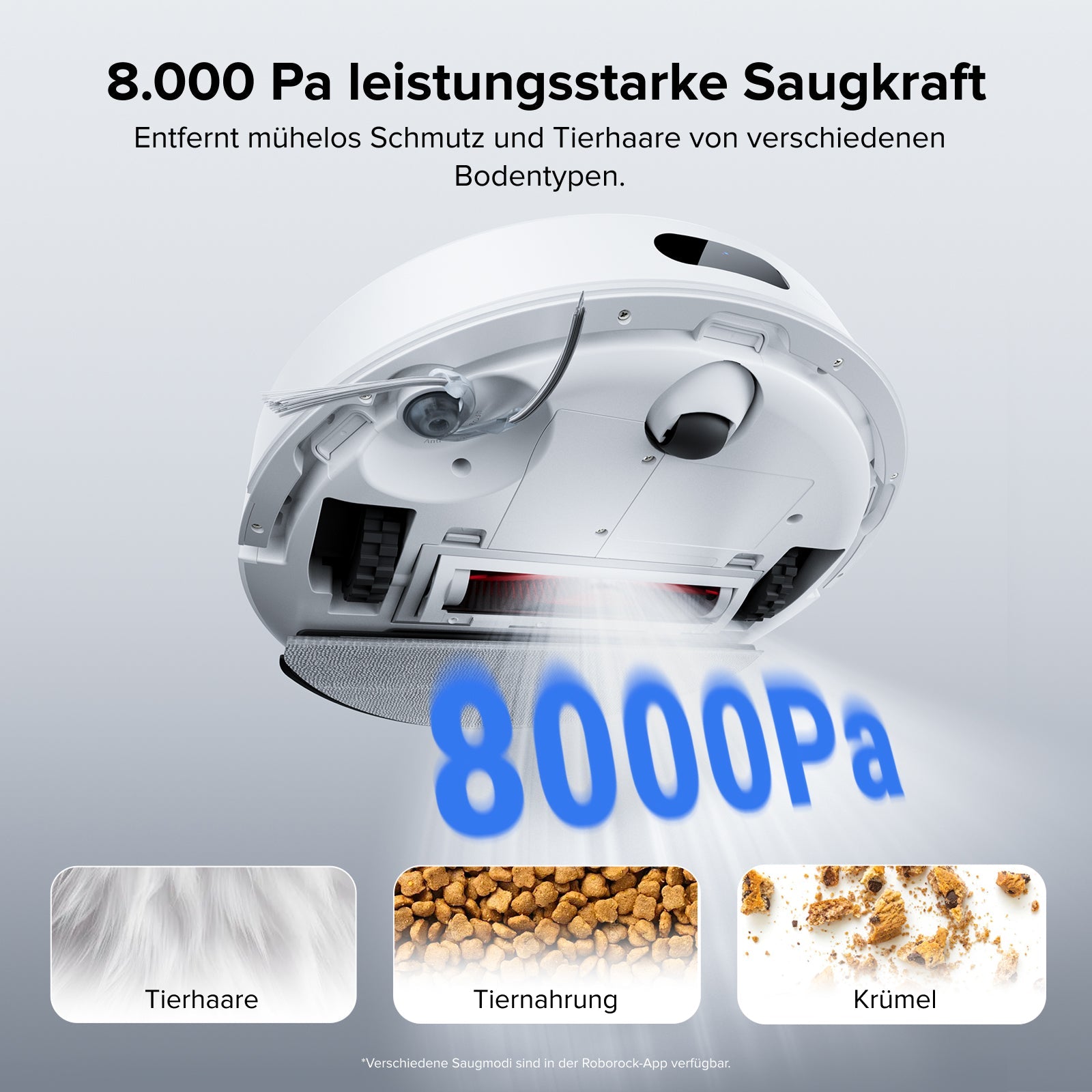 Roborock Q7 L5 Moppmodul drei Wasserflussstufen auf Hartboden