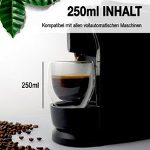 Nordic Schiller Doppelwandglas 250 ml seitliche Ansicht mit schwebendem Effekt für Cappuccino
