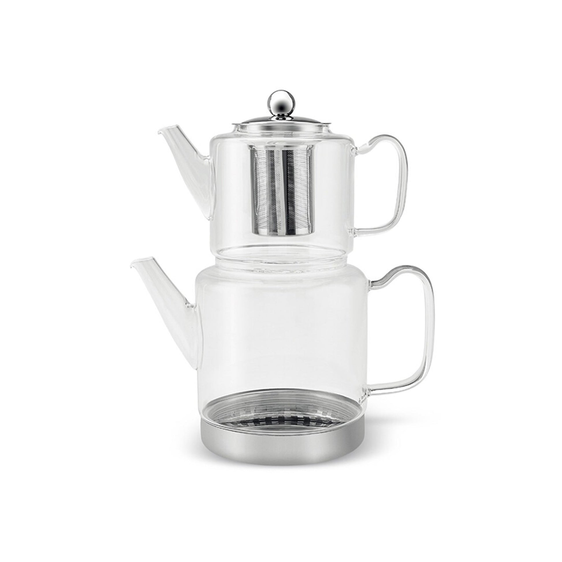 Schaefer Home Kays Doppel-Glasthekessel Induktion 1 L und 2 L transparent fuer Tee
