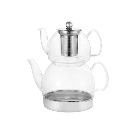 Schaefer Home Elegance Doppel-Glasthekessel induktionsgeeignet 600 ml und 1.5 L