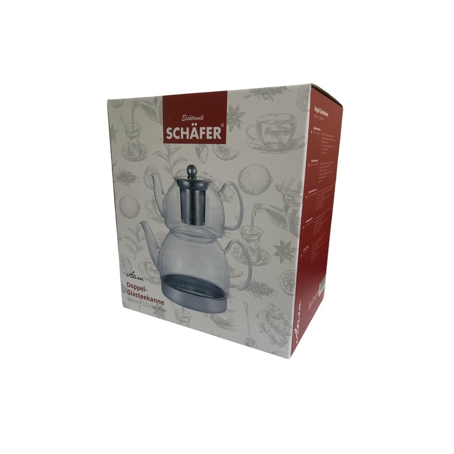 Schäfer Home Elegance Doppel-Glasthekessel für Tee und Heißwasser