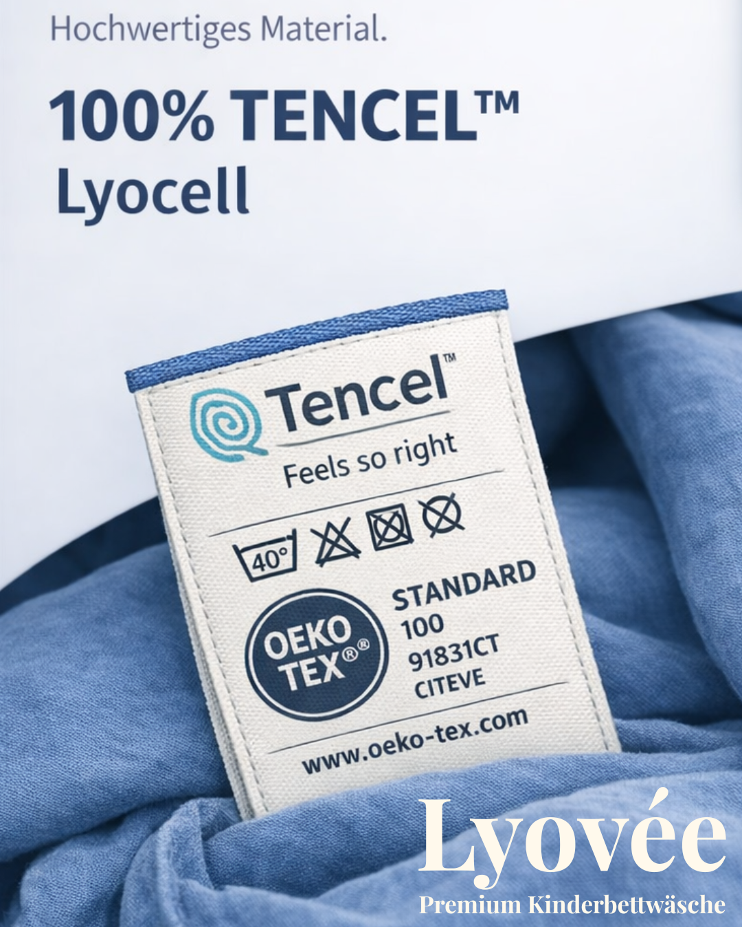 Lyocell Kinderbettwäsche TENCEL Design 1 Detail mit Kissenbezug und Deckenbezug