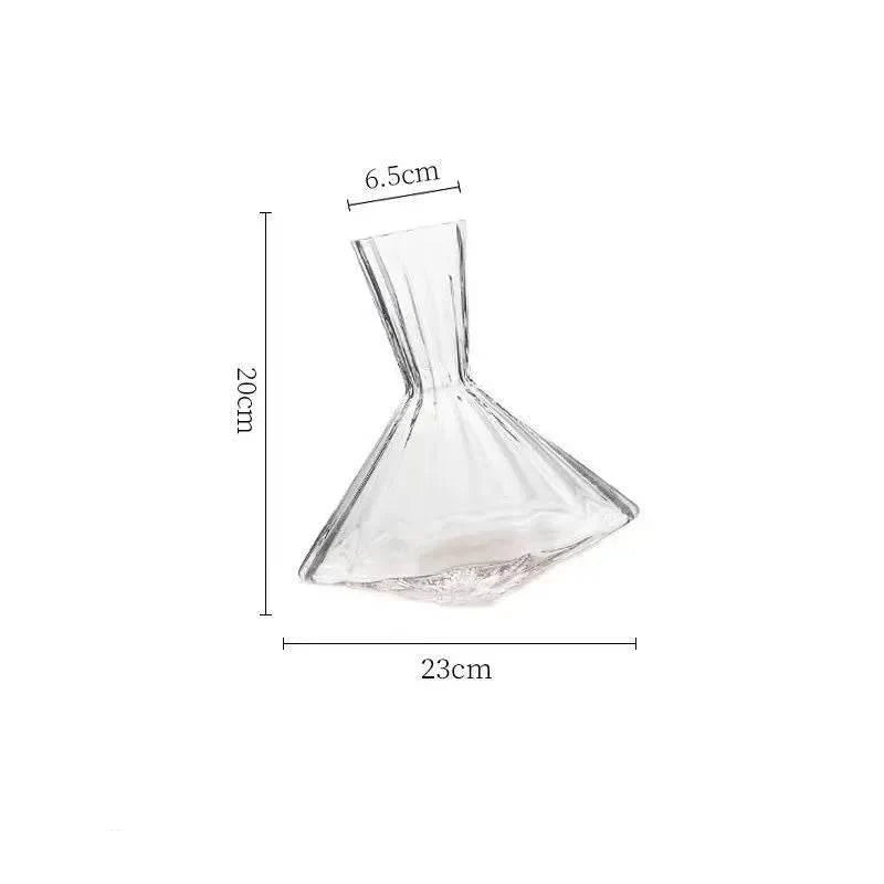 HELDENA Rotierender Wein-Dekanter 1000 ml – Glaskaraffe für Rotwein