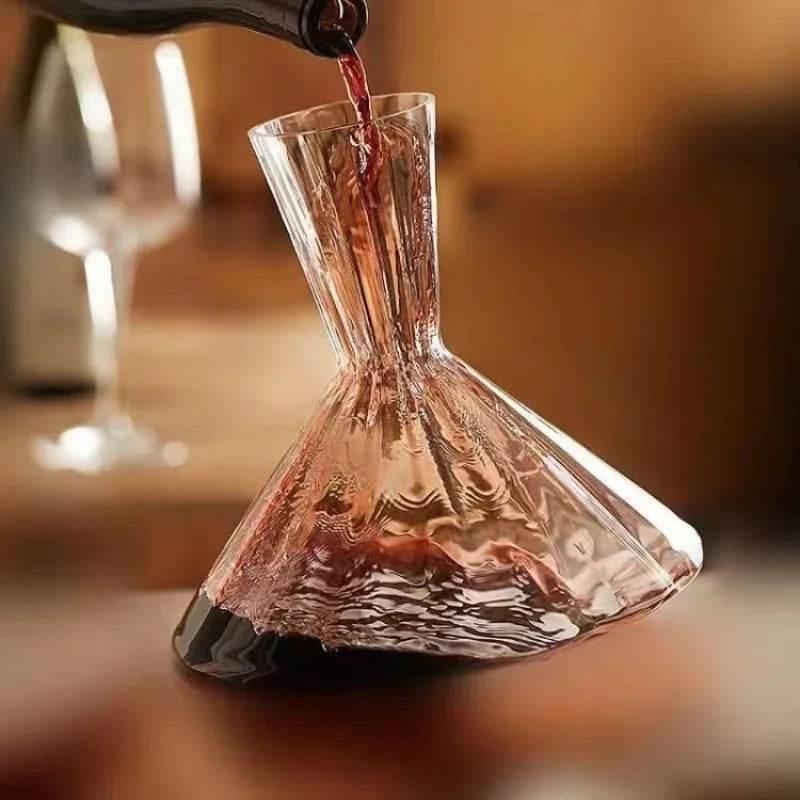 Dekanter aus Kristallglas 1 Liter Detailansicht geriffelt und klar