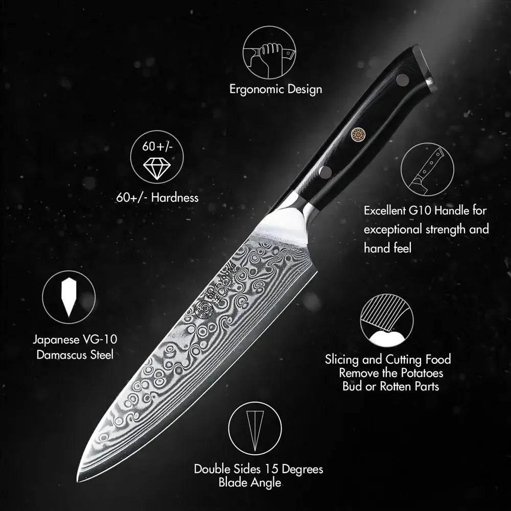 Kompaktes Damastmesser für moderne Küchen und tägliche Schneidarbeiten