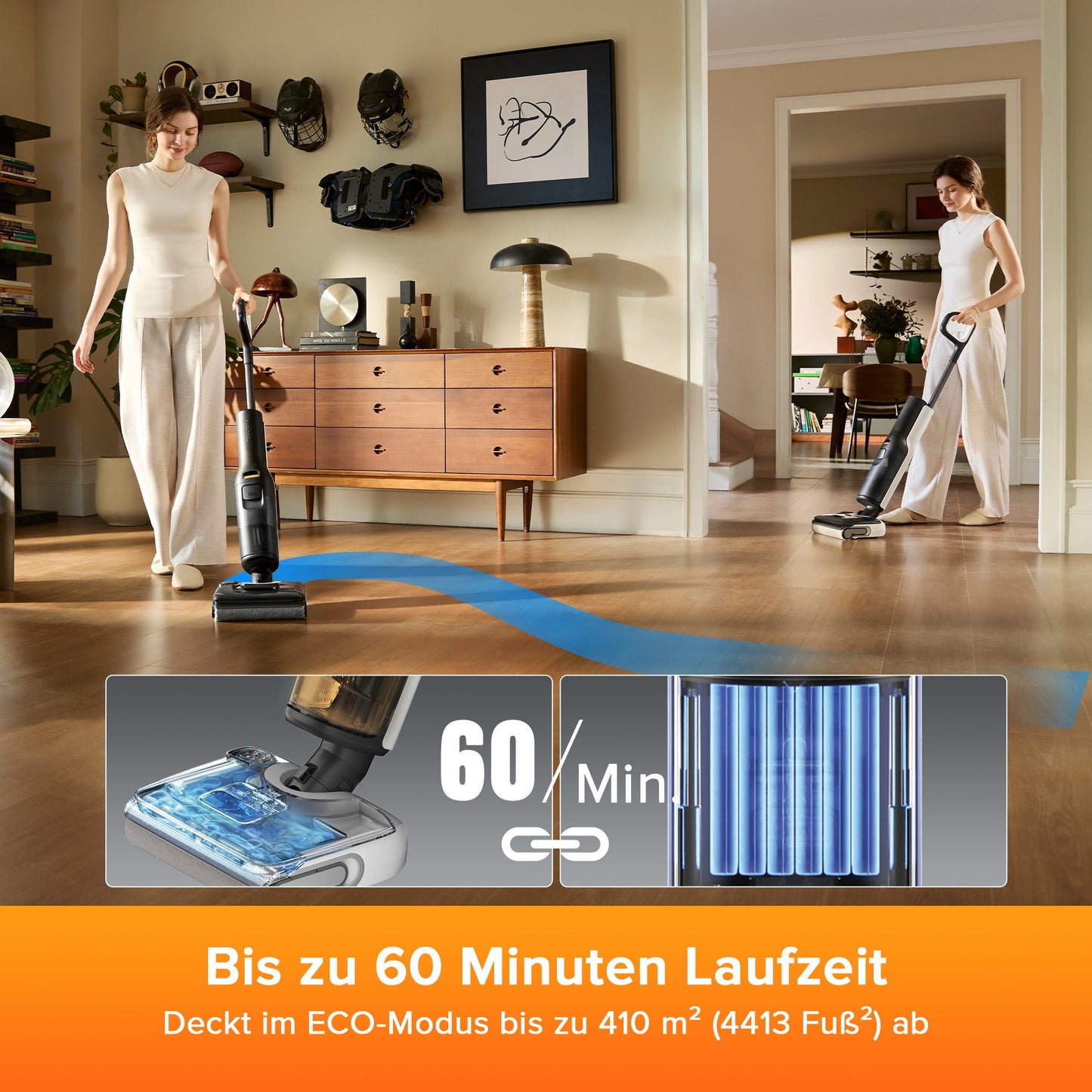 Roborock F25 LT Ladestation kompakt platzsparend Wohnbereich