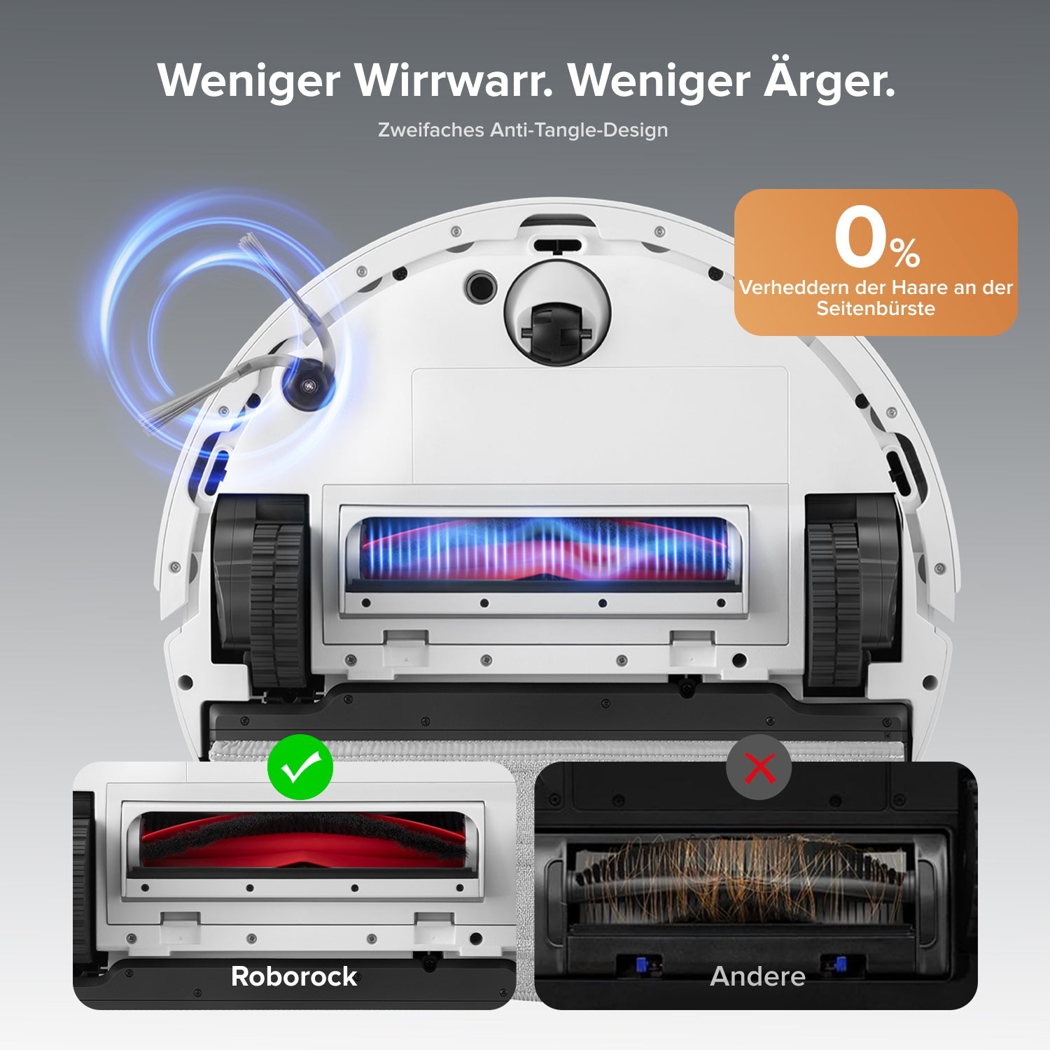 Roborock Q10 S5+ saugt Tierhaare mit 10.000 Pa vom Teppich
