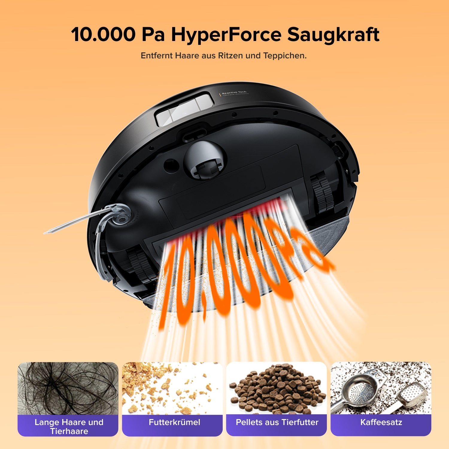 Roborock Q10 S5+ schwarzer Saugroboter mit VibraRise 2.0 Wischmodul