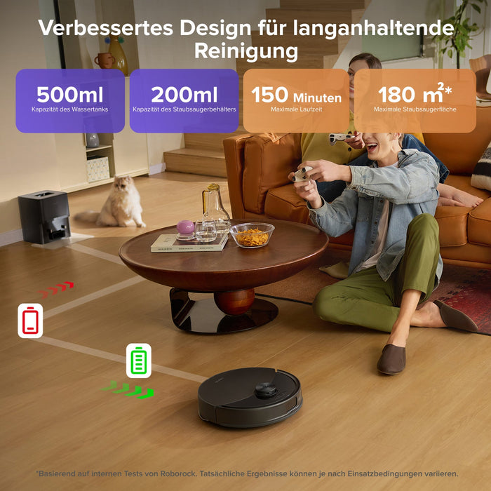 Q10 S5+ Set weiße Variante mit Absaugstation modernem Wohnraum