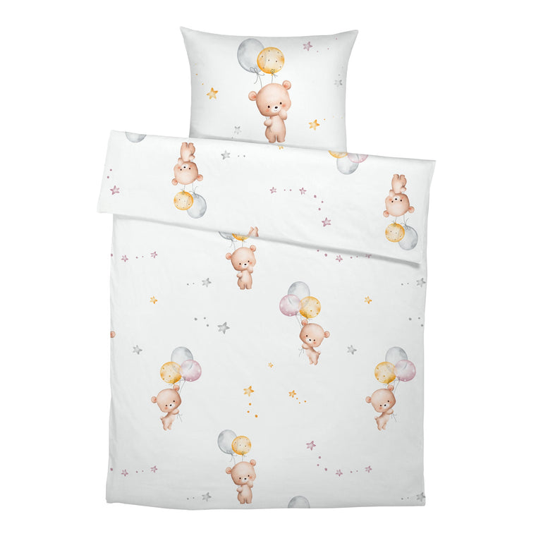 Komplettes Set „Bärchen": Bettbezug und Kissenbezug mit Bären-Motiv