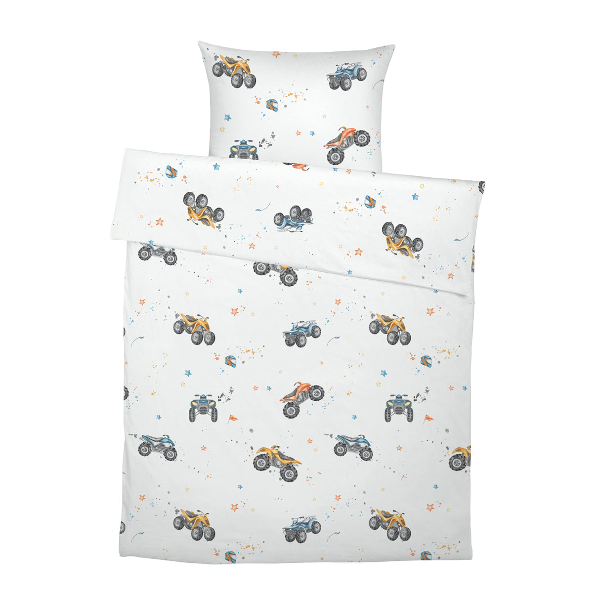 LESLIS Kinderbettwäsche „Quads" – komplettes Set aus Bettbezug und Kissenbezug