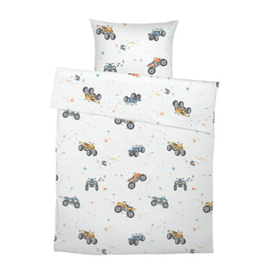 LESLIS Kinderbettwäsche „Quads" – komplettes Set aus Bettbezug und Kissenbezug