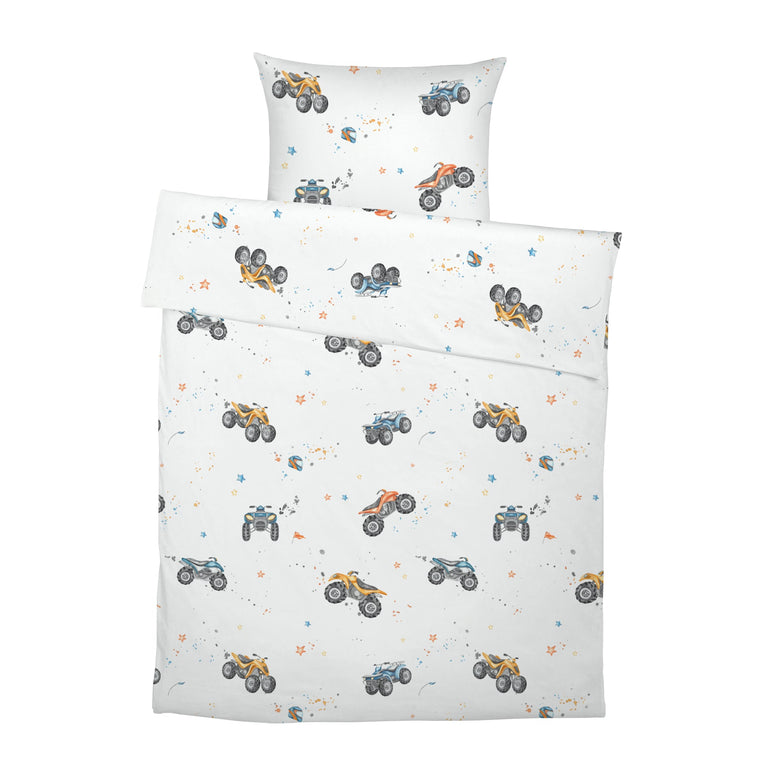 LESLIS Kinderbettwäsche „Quads" – komplettes Set aus Bettbezug und Kissenbezug