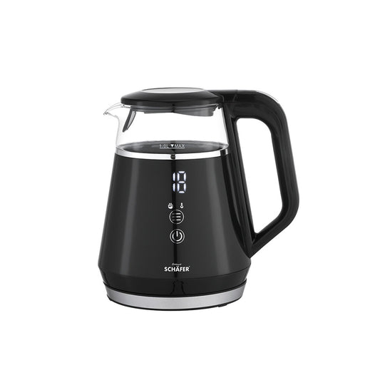 Schaefer Glaswasserkocher 1.0 L Schwarz Induktion fuer Tee und Kaffee