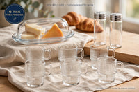 HELDENA Frühstücksset – Butterdose, Salz- & Pfefferstreuer + 6 Teegläser 270 ml