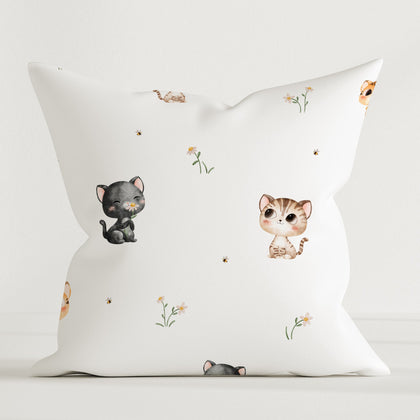 LESLIS Kinder Dekokissen „Katzen“ – Katzen-Motiv, 40 × 40 cm