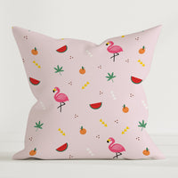 HELDENA Kinder-Dekokissen Flamingo 40 × 40 cm aus Canvas-Baumwolle