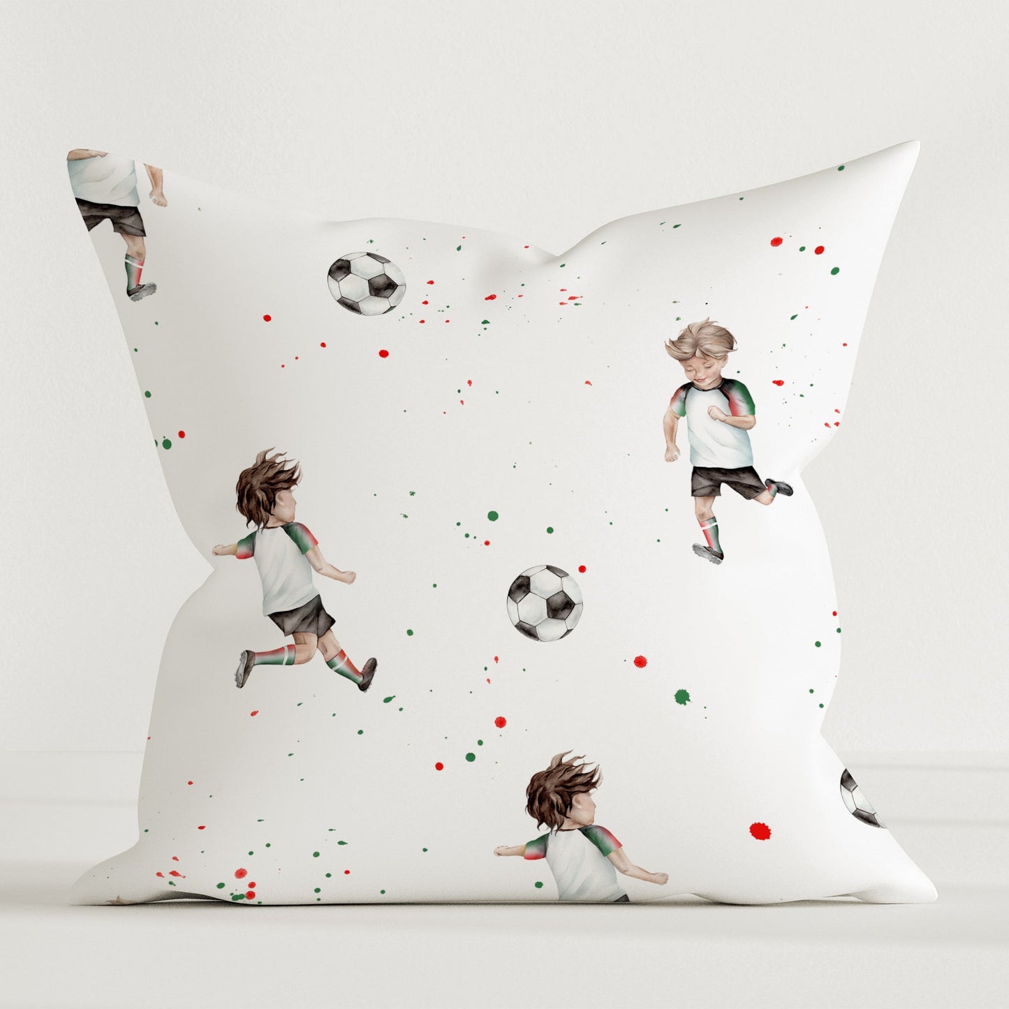 Fußball-Dekokissen „Fussball" im Design der italienischen Nationalfarben