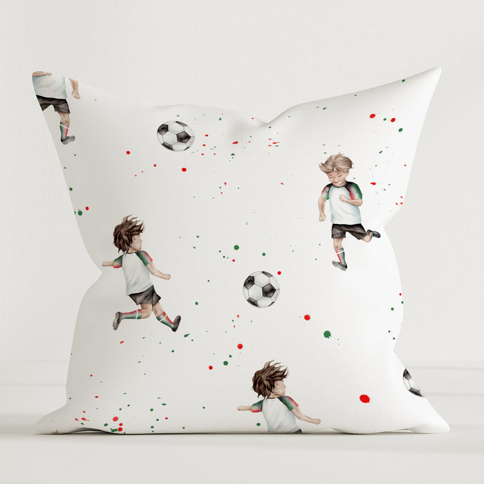 Fußball-Dekokissen „Fussball" im Design der italienischen Nationalfarben
