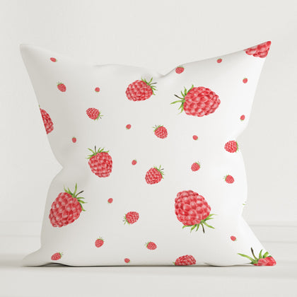 HELDENA Kinder-Dekokissen Himbeeren 40 × 40 cm aus Canvas-Baumwolle