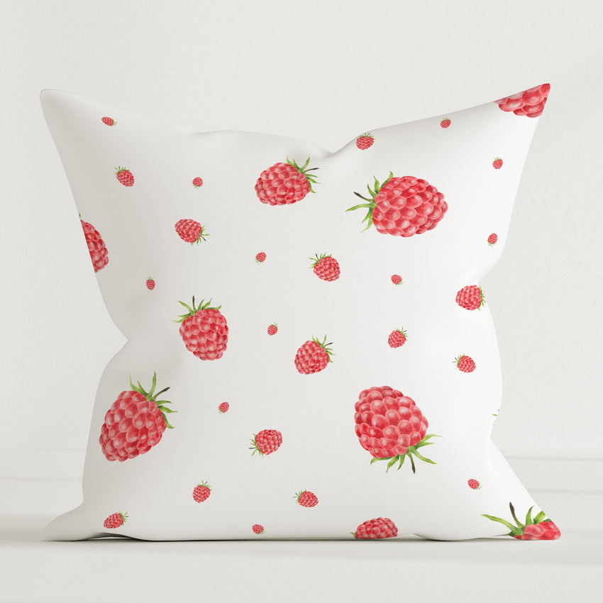 HELDENA Kinder-Dekokissen Himbeeren 40 × 40 cm aus Canvas-Baumwolle