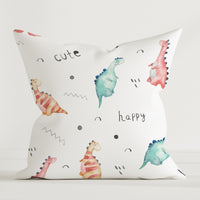 HELDENA Kinder-Dekokissen Little Dino 40 × 40 cm aus Canvas-Baumwolle