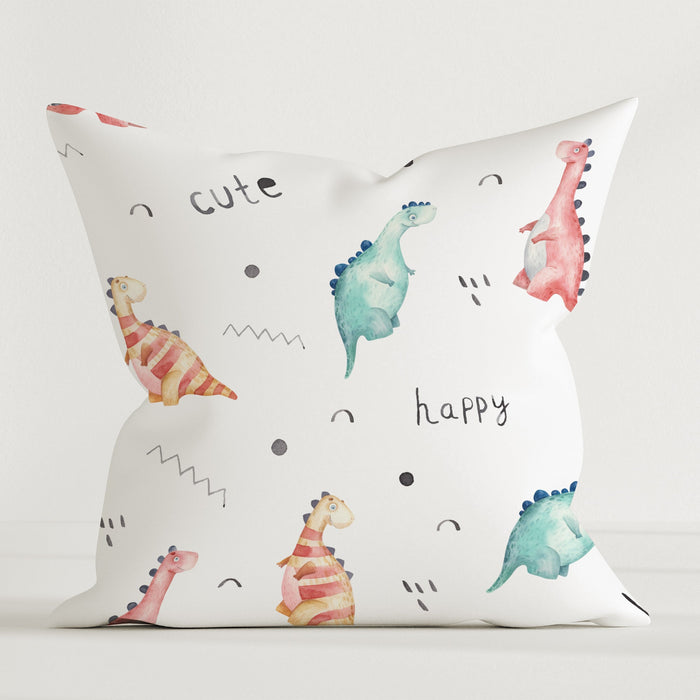 HELDENA Kinder-Dekokissen Little Dino 40 × 40 cm aus Canvas-Baumwolle
