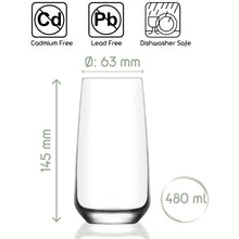 klare Gläser 480 ml für gedeckte Tische