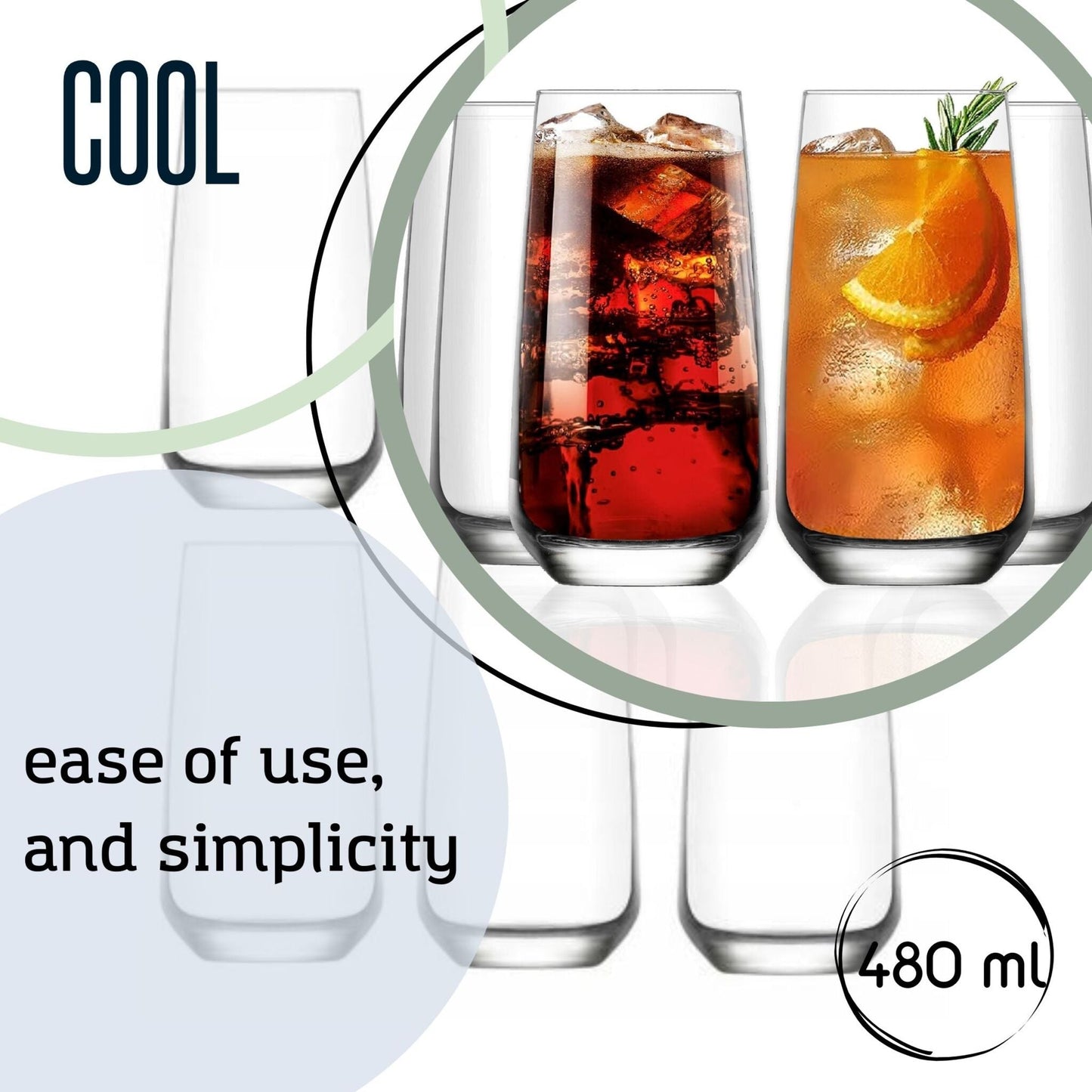 Longdrinkglas LAV Lal 480 ml für Bier Saft Cocktail und Alltag