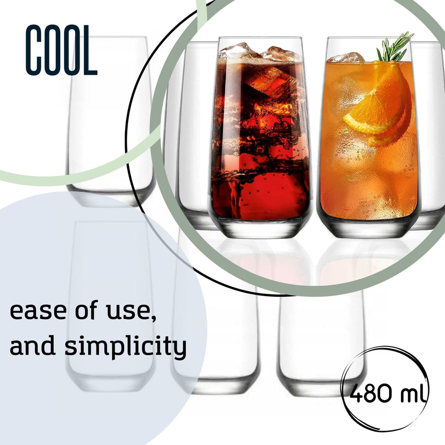 Longdrinkglas 480 ml für Bier Saft Cocktail und Alltag