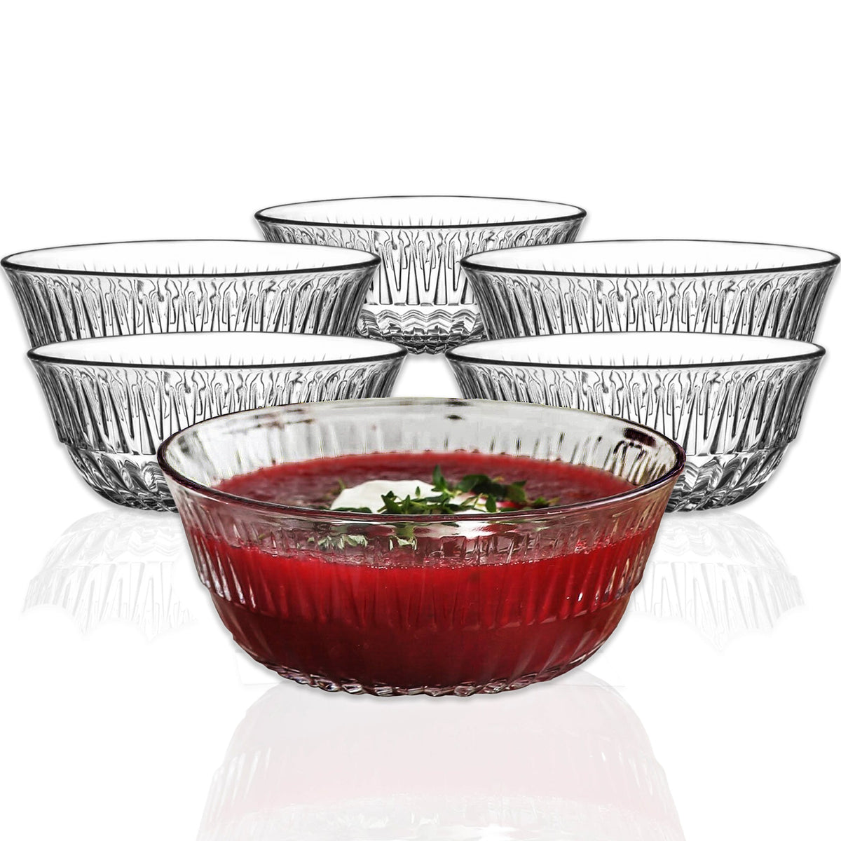 LAV Alinda Glasschalen 345 ml 6er Set Dessertschalen und Servierschalen aus Glas